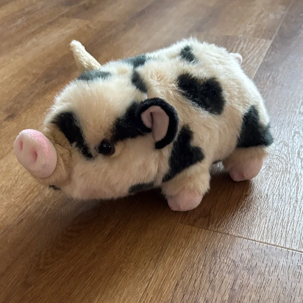 Charming & cute Plush Pig Stuff animal 😍Black and Cream
